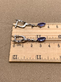 *Серьги Танзанит цв Белое арт 2-208426-00-31-411 (вес 3,1 г) - фото 345263