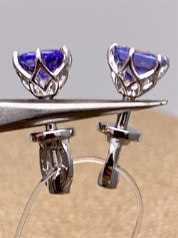 *Пусеты Танзанит цв Белое арт. 2-102-019-31-732 (вес 1,48 г) - фото 345266 *Пусеты Танзанит цв Белое арт. 2-102-019-31-732 (вес 1,48 г) - фото 345266