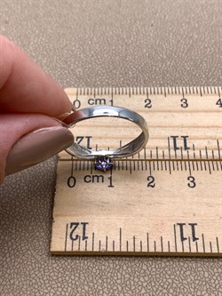 *Кольцо р.18,5 Танзанит цв Белое арт 1-107-254-31-459 (вес 1,94 г) - фото 345288