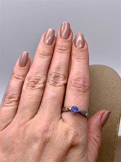 *Кольцо р.19 Танзанит цв Белое арт 1-107-254-31-276 (вес 2,14 г) - фото 345297