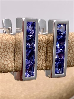 *серьги Танзанит цв Белое 2-107-371-31-291 (вес 4,08 г) - фото 345321