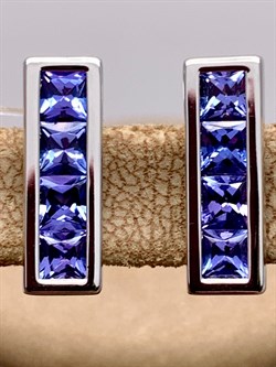 *серьги Танзанит цв Белое 2-107-371-31-291 (вес 4,08 г) - фото 345322