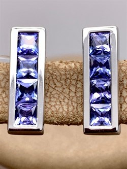 *серьги Танзанит цв Белое 2-107-371-31-291 (вес 4,08 г) - фото 345323