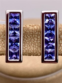 *серьги Танзанит цв Белое 2-107-371-31-291 (вес 4,08 г) - фото 345325