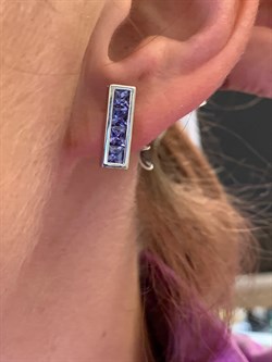 *серьги Танзанит цв Белое 2-107-371-31-291 (вес 4,08 г) - фото 345326