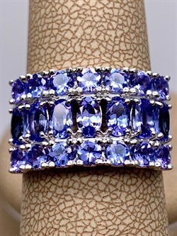 *Кольцо р.18,5 Танзанит цв Белое арт. 1-208190-00-31-053 (вес 8,11 г) - фото 345337