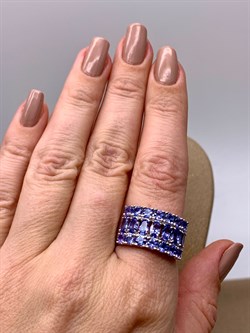*Кольцо р.18,5 Танзанит цв Белое арт. 1-208190-00-31-053 (вес 8,11 г) - фото 345338