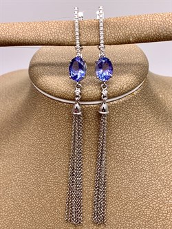 *Серьги Танзанит цв Белое арт. 2-208036-00-31-551 (вес 7,09 г) - фото 345343 *Серьги Танзанит цв Белое арт. 2-208036-00-31-551 (вес 7,09 г) - фото 345343