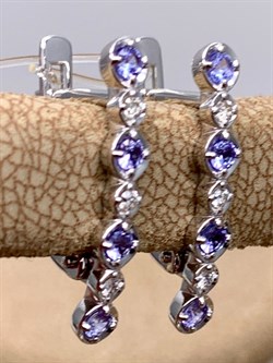 *Серьги Танзанит цв Белое арт 2-208344-00-31-997 (вес 2,23 г) - фото 345354