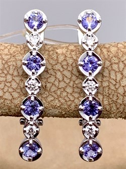 *Серьги Танзанит цв Белое арт 2-208344-00-31-997 (вес 2,23 г) - фото 345356