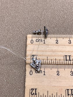 *Пусеты Танзанит цв Белое 2-202132-00-31-484 (вес 1,78 г) - фото 345365