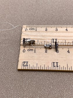 *Пусеты Танзанит цв Белое 2-202132-00-31-484 (вес 1,78 г) - фото 345367