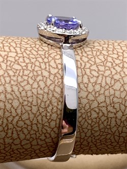 *Кольцо р.17,5 Танзанит цв Белое арт 1-107-360-31-202 (вес 1,47 г) - фото 345379