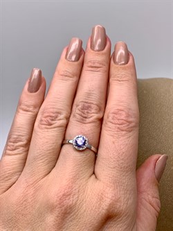 *Кольцо р.17,5 Танзанит цв Белое арт 1-107-360-31-202 (вес 1,47 г) - фото 345381