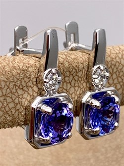 *Серьги Танзанит цв Белое арт 2-208487-00-31-397 (вес 3,9 г) - фото 345396