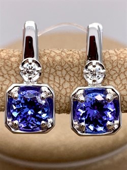 *Серьги Танзанит цв Белое арт 2-208487-00-31-397 (вес 3,9 г) - фото 345398
