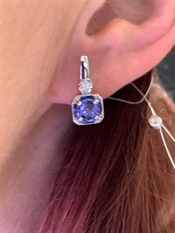 *Серьги Танзанит цв Белое арт 2-208487-00-31-397 (вес 3,9 г) - фото 345399