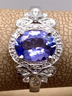 *Кольцо р.17,5 Танзанит цв Белое арт 1-208372-00-31-999 (вес 2,15 г) - фото 345405