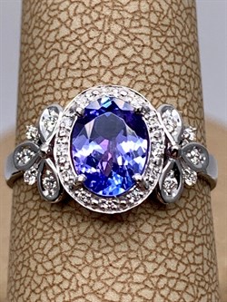 *Кольцо р.17,5 Танзанит цв Белое арт 1-208372-00-31-999 (вес 2,15 г) - фото 345408