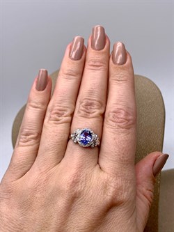 *Кольцо р.17,5 Танзанит цв Белое арт 1-208372-00-31-999 (вес 2,15 г) - фото 345409