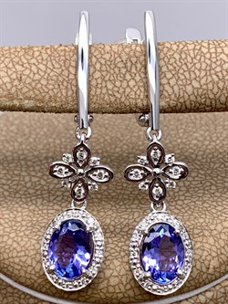 *Серьги Танзанит цв Белое арт 2-208372-00-31-019 (вес 4,15 г) - фото 345414 *Серьги Танзанит цв Белое арт 2-208372-00-31-019 (вес 4,15 г) - фото 345414