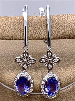 *Серьги Танзанит цв Белое арт 2-208372-00-31-019 (вес 4,15 г) - фото 345416 *Серьги Танзанит цв Белое арт 2-208372-00-31-019 (вес 4,15 г) - фото 345416