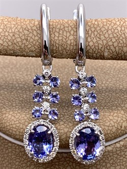 *Серьги Танзанит цв Белое арт 2-105-944-31-715 (вес 5,4 г) - фото 345434