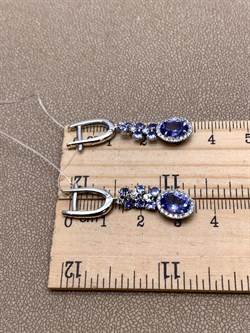 *Серьги Танзанит цв Белое арт 2-105-944-31-715 (вес 5,4 г) - фото 345437