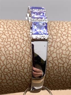 *Кольцо р.17,5 Танзанит цв Белое арт 1-208387-00-31-650 (вес 2,4 г) - фото 345442