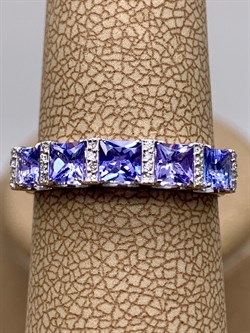 *Кольцо р.17,5 Танзанит цв Белое арт 1-208387-00-31-650 (вес 2,4 г) - фото 345443