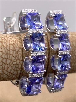 *Серьги Танзанит цв Белое арт 2-208387-00-31-824 (вес 3,64 г) - фото 345450