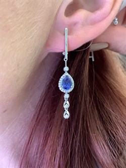 *Серьги Танзанит цв Белое арт 2-208516-00-31-677 (вес 4,25 г) - фото 345470