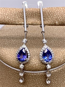 *Серьги Танзанит цв Белое арт 2-208516-00-31-677 (вес 4,25 г) - фото 345471