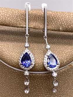 *Серьги Танзанит цв Белое арт 2-208516-00-31-677 (вес 4,25 г) - фото 345473