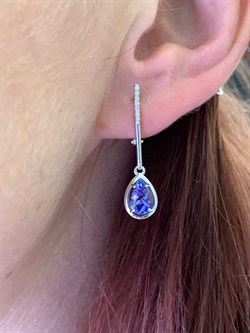 *Серьги Танзанит цв Белое арт. 2-107-361-31-459 (вес 3,2 г) - фото 345477