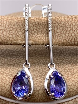 *Серьги Танзанит цв Белое арт. 2-107-361-31-459 (вес 3,2 г) - фото 345479