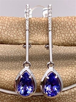 *Серьги Танзанит цв Белое арт. 2-107-361-31-459 (вес 3,2 г) - фото 345480