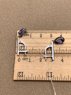 *Серьги Танзанит цв Белое арт. 2-107-361-31-459 (вес 3,2 г) - фото 345482