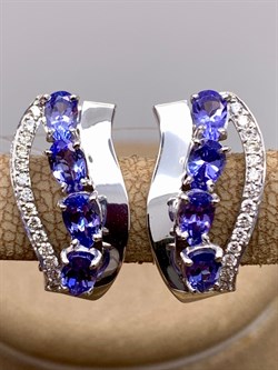 *Серьги Танзанит цв Белое арт. 2-107-349-31-139 (вес 4,23 г) - фото 345499 *Серьги Танзанит цв Белое арт. 2-107-349-31-139 (вес 4,23 г) - фото 345499