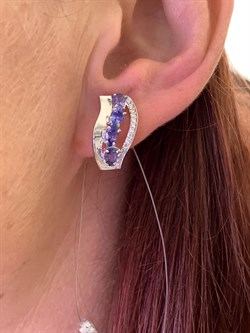 *Серьги Танзанит цв Белое арт. 2-107-349-31-139 (вес 4,23 г) - фото 345500 *Серьги Танзанит цв Белое арт. 2-107-349-31-139 (вес 4,23 г) - фото 345500