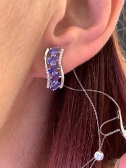 *Серьги  Танзанит цв Белое арт 2-107-434-31-660 (вес 3 г) - фото 345535