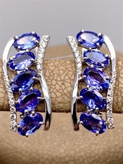 *Серьги  Танзанит цв Белое арт 2-107-434-31-660 (вес 3 г) - фото 345537