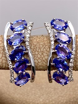 *Серьги  Танзанит цв Белое арт 2-107-434-31-660 (вес 3 г) - фото 345538