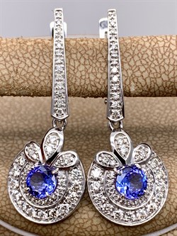 *Серьги Танзанит цв Белое арт. 2-208281-00-31-018 (вес 5,46 г) - фото 345564