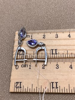 *Серьги Танзанит цв Белое арт 2-208417-00-31-662 (вес 2,87 г) - фото 345572