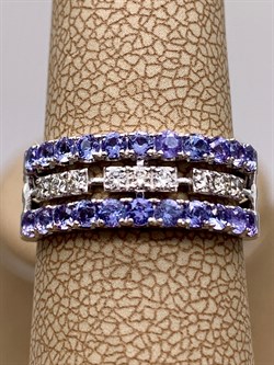 *Кольцо р.17 Танзанит цв Белое арт 1-208346-00-31-972 (вес 2,62 г) - фото 345578