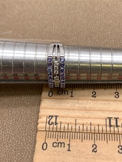 *Кольцо р.18 Танзанит цв Белое арт 1-208346-00-31-265 (вес 2,62 г) - фото 345584