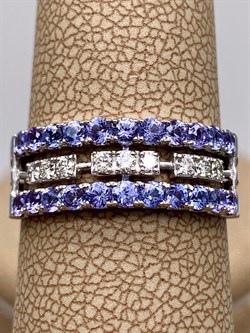 *Кольцо р.18 Танзанит цв Белое арт 1-208346-00-31-265 (вес 2,62 г) - фото 345587