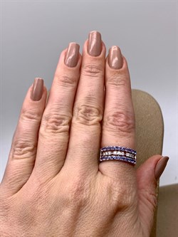 *Кольцо р.18 Танзанит цв Белое арт 1-208346-00-31-265 (вес 2,62 г) - фото 345588