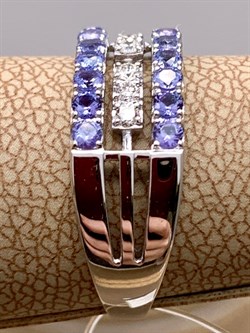 *Кольцо р.18,5 Танзанит цв Белое арт 1-208346-00-31-272 (вес 2,87 г) - фото 345597